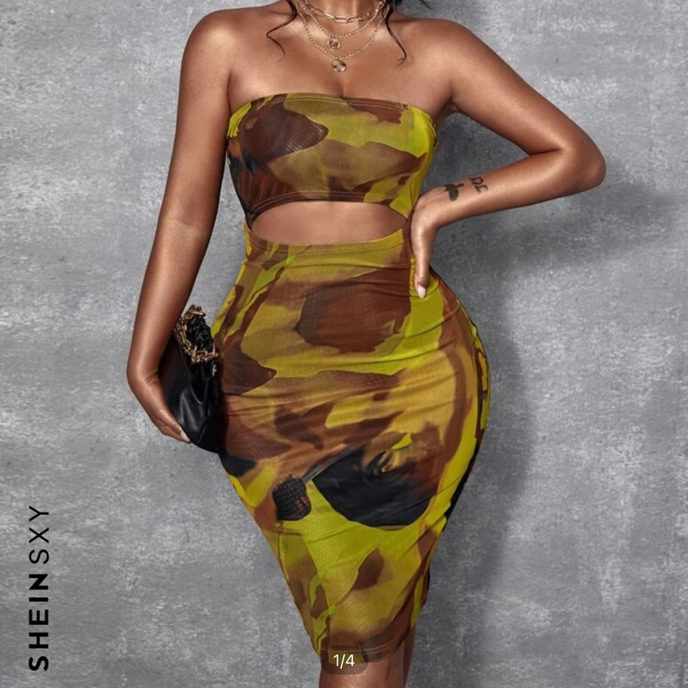 Tie Dye Cut Tube Dress